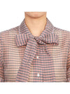 Women's Check Pattern Bow Blouse - THOM BROWNE - BALAAN 9