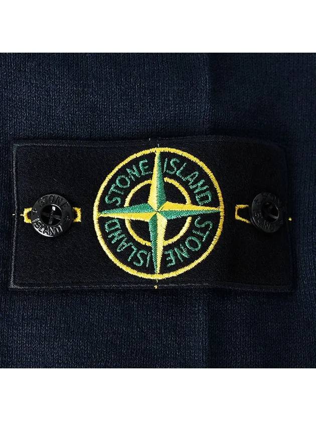 Logo Organic Cotton Long Sleeve T-Shirt Navy Blue - STONE ISLAND - BALAAN 5