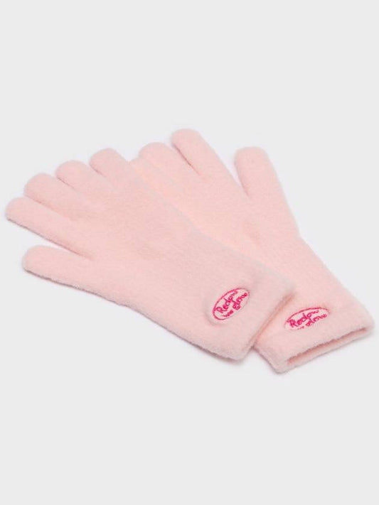 FLUFFY LOGO GLOVE PINK - RECLOW - BALAAN 1