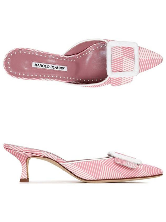 24SS Pink May Sailbee 50 Mule 124 2511 0003 YPRI WHIT - MANOLO BLAHNIK - BALAAN 2