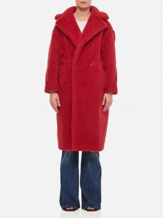 Lina Teddy Bear Icon Fur Coat Red - MAX MARA - BALAAN 2