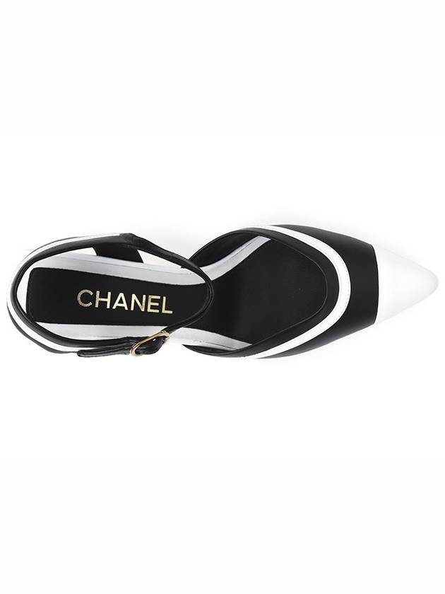 Black White CC Logo Two tone Slingback G38846 - CHANEL - BALAAN 4