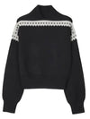 Contrast Trim Effect Knit Top Black - SAINT LAURENT - BALAAN 1