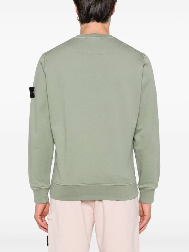 Organic Cotton Fleece Sweatshirt Sage Green - STONE ISLAND - BALAAN 5