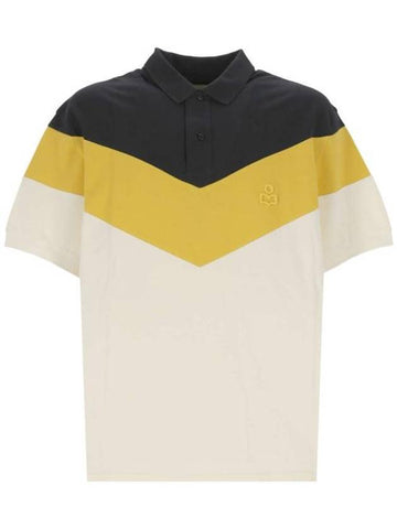 Anton Embroidered Logo Cotton Polo Shirt Yellow - ISABEL MARANT - BALAAN 1