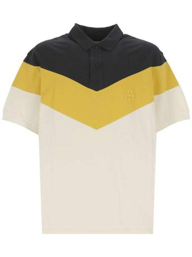 Anton Embroidered Logo Cotton Polo Shirt Yellow - ISABEL MARANT - BALAAN 1