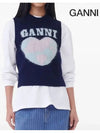 Logo Heart Gilet Vest Navy - GANNI - BALAAN 7