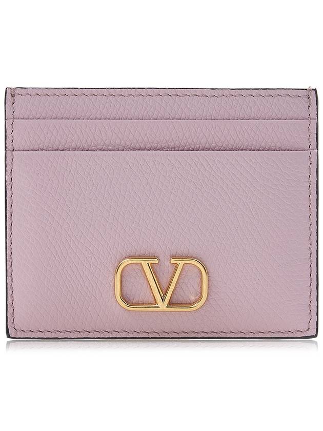 V Logo Signature Card Wallet Pink - VALENTINO - BALAAN 2