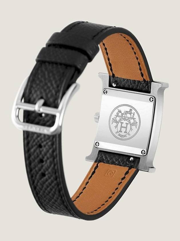 Women's Heure H Leather Band Watch Black - HERMES - BALAAN 5