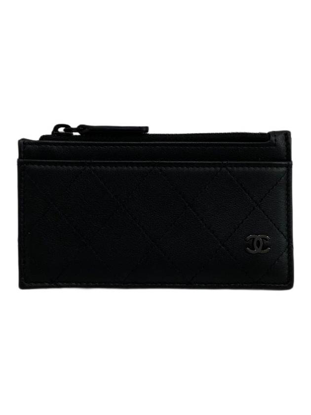 Black Logo Zipper Unisex Card Wallet AP3823 B15615 - CHANEL - BALAAN 2