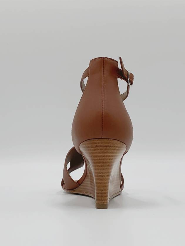 Legend Calfskin Wedge Heels Gold Brown - HERMES - BALAAN 6