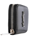 Monogram Zipper Silver Card Wallet Black - SAINT LAURENT - BALAAN 4