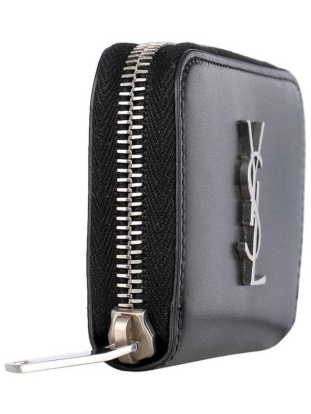 Monogram Zipper Silver Card Wallet Black - SAINT LAURENT - BALAAN 4