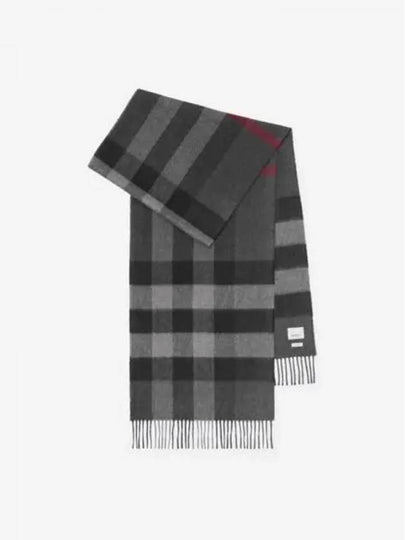 Check Cashmere Muffler Charcoal - BURBERRY - BALAAN 2