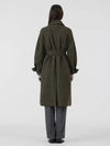 Raglan sleeve yarn-dyed herringbone wool coat green - VOYONN - BALAAN 5