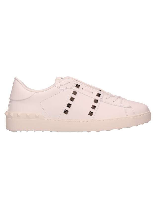 Rockstud Untitled Calfskin Low Top Sneakers White - VALENTINO - BALAAN 2