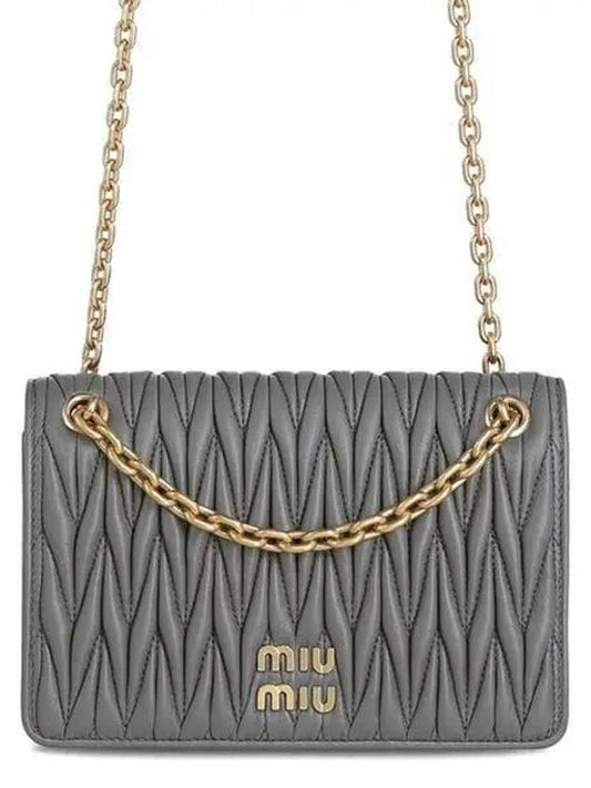 Matelasse Nappa Leather Mini Bag Grey - MIU MIU - BALAAN 2