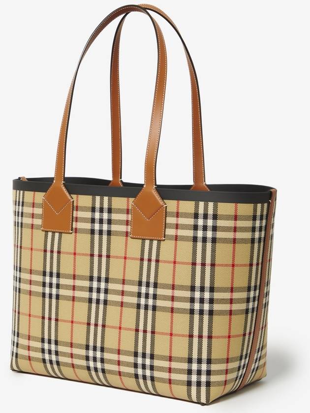 London Check Medium Cotton Tote Bag Archives Beige - BURBERRY - BALAAN 2