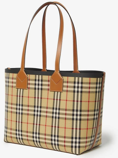 London Check Medium Cotton Tote Bag Archives Beige - BURBERRY - BALAAN 2