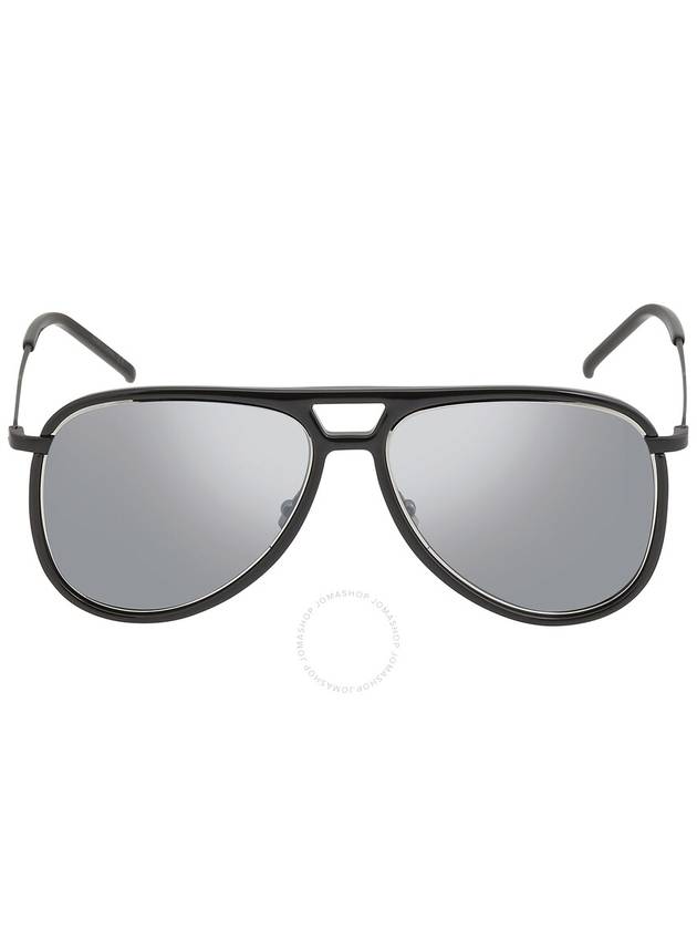 Saint Laurent Silver Pilot Unisex Sunglasses CLASSIC 11 RIM 002 56 - SAINT LAURENT - BALAAN 1