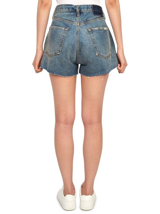 Low Cut Hem Denim Cotton Shorts Blue - MAISON MARGIELA - BALAAN 5