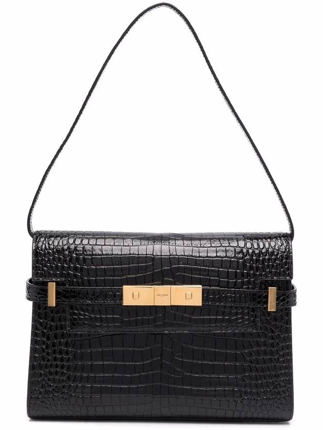 Manhattan Crocodile Small Shoulder Bag Black - SAINT LAURENT - BALAAN 2