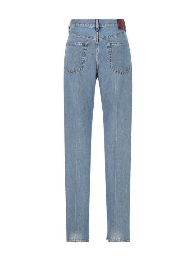 Cotton Back Logo Patch Straight Jeans Blue - GUCCI - BALAAN 3