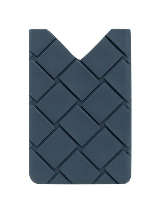 Intrecciato Silicone Card Wallet Deep Blue - BOTTEGA VENETA - BALAAN.