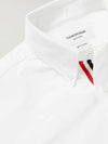 Oxford Grosgrain Placket Cotton Long Sleeve Shirt White - THOM BROWNE - BALAAN 5