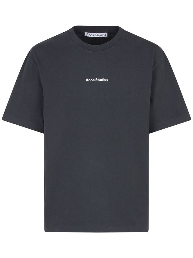 Stamp Logo Cotton Short Sleeve T-Shirt Black - ACNE STUDIOS - BALAAN 2