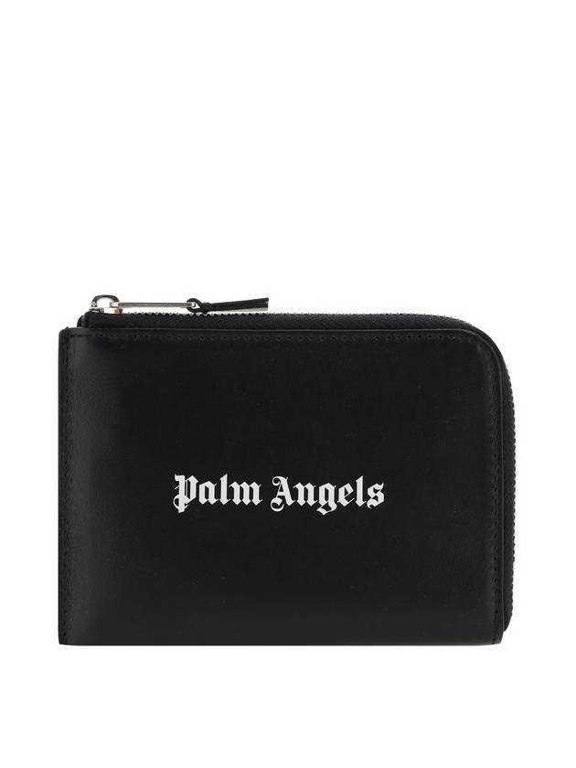 Logo Printed Zipped Card Wallet Black - PALM ANGELS - BALAAN 2