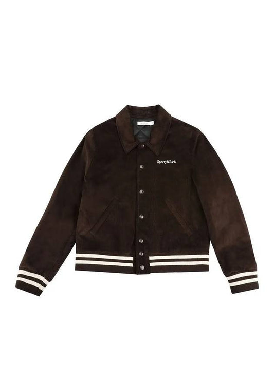 Wellness Corduroy Bomber Jacket Chocolate - SPORTY & RICH - BALAAN 1