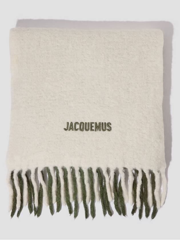 L'echarpe Moisson Embroidered Logo Alpaca Wool Muffler Khaki - JACQUEMUS - BALAAN 6