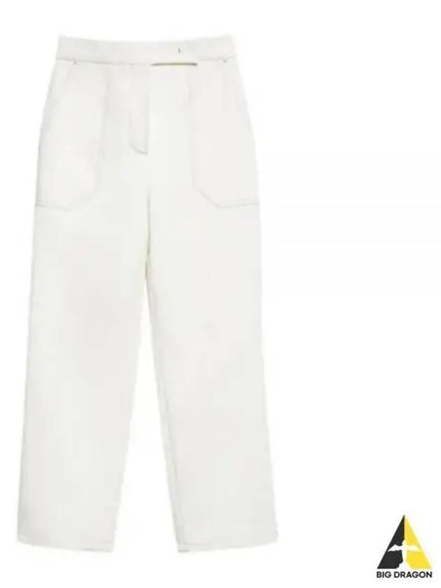 Alete Cropped Denim Straight Pants Ivory - MAX MARA - BALAAN 2