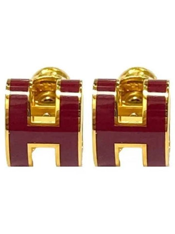 Mini Pop Ash Gold Hardware Earrings Loose Ruby 270516 - HERMES - BALAAN 1