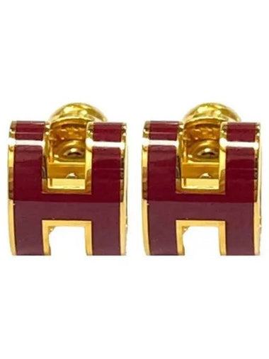 Mini Pop Ash Gold Hardware Earrings Loose Ruby 270516 - HERMES - BALAAN 1