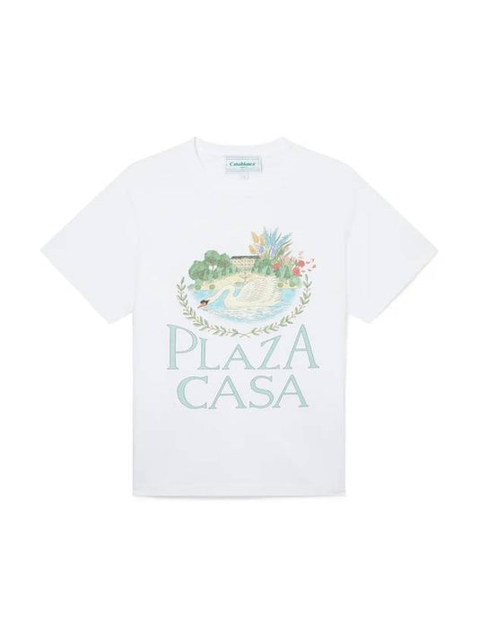 Plaza Casa Short Sleeve T-Shirt White - CASABLANCA - BALAAN 1