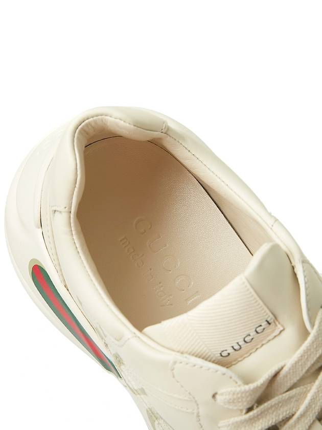 Rhyton Leather Sneakers Logo Ivory - GUCCI - BALAAN 8