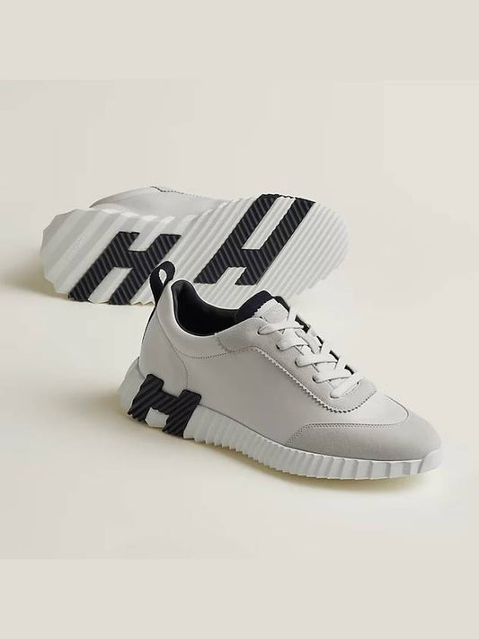 Bouncing Sneakers Calfskin Suede Goatskin Blanc - HERMES - BALAAN 2