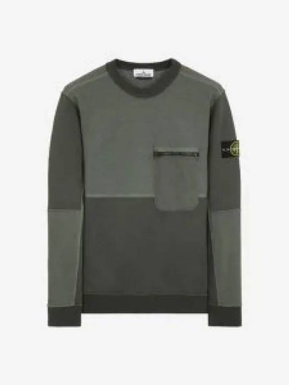 Compass Panel Zipper Pocket Cotton Sweatshirt Dark Green - STONE ISLAND - BALAAN 2