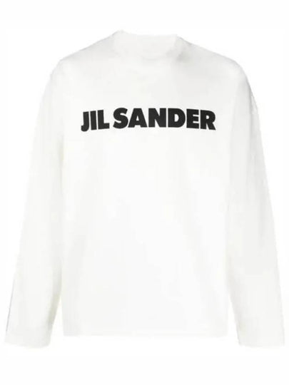 Logo Print Cotton Long Sleeve T-Shirt White - JIL SANDER - BALAAN 2