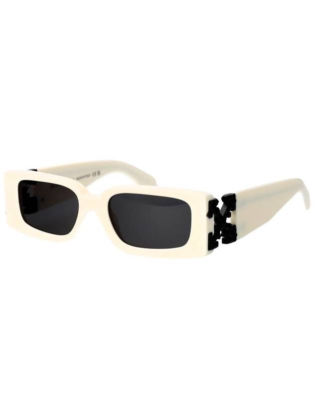 Roman rectangular frame sunglasses OERI098F23PLA0010107 - OFF WHITE - BALAAN 3