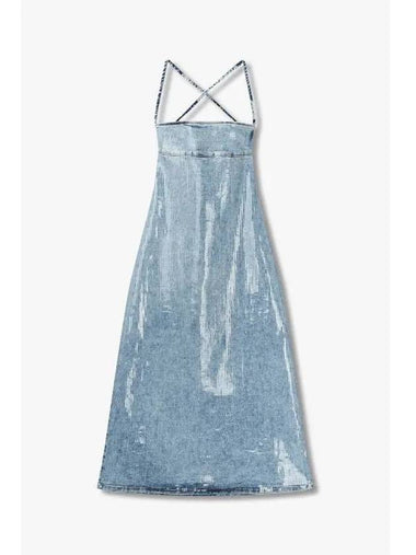 Women s back string denim dress indigo - DIESEL - BALAAN 1