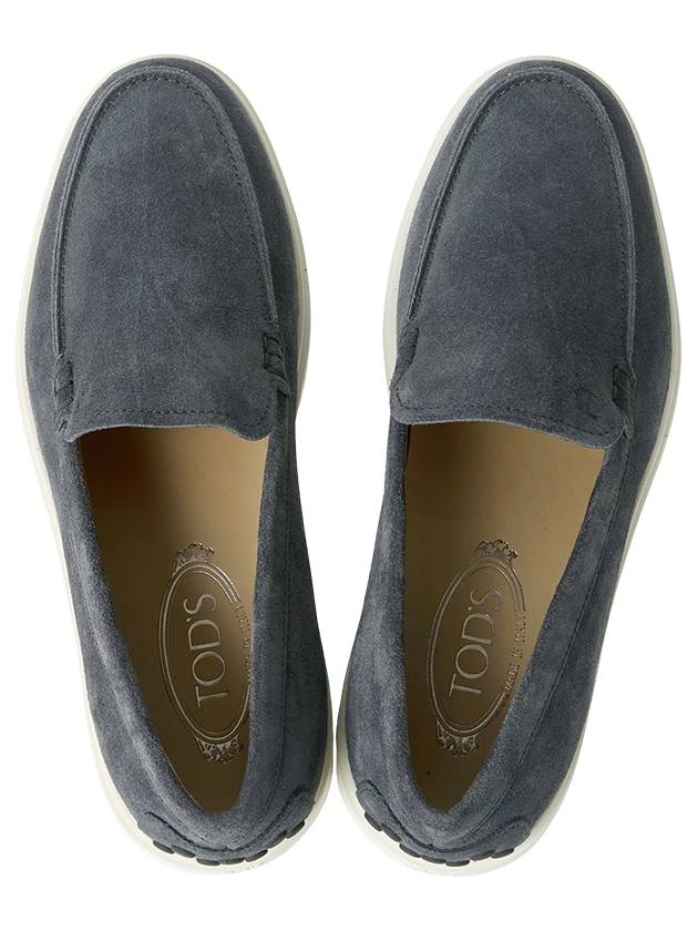 Suede Slipper Loafers Dark Grey - TOD'S - BALAAN 3