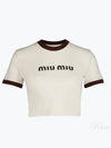 Logo Short Sleeve T-Shirt White - MIU MIU - BALAAN 2