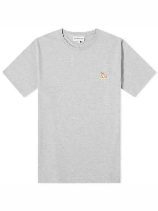 Chillax Fox Patch Regular Short Sleeve T-Shirt Grey - MAISON KITSUNE - BALAAN 2