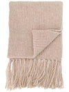 Heart logo patch wool muffler beige - AMI - BALAAN.