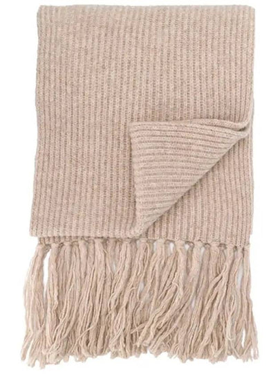 Heart Logo Patch Wool Muffler Beige - AMI - BALAAN 2