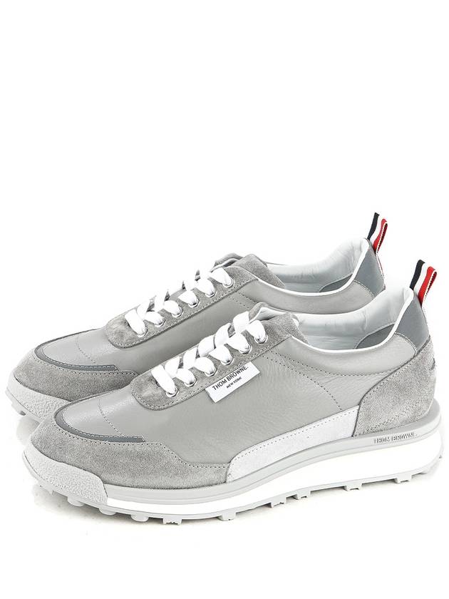 Vitello Alumni Trainer Caprede Low Top Sneakers Grey - THOM BROWNE - BALAAN 2