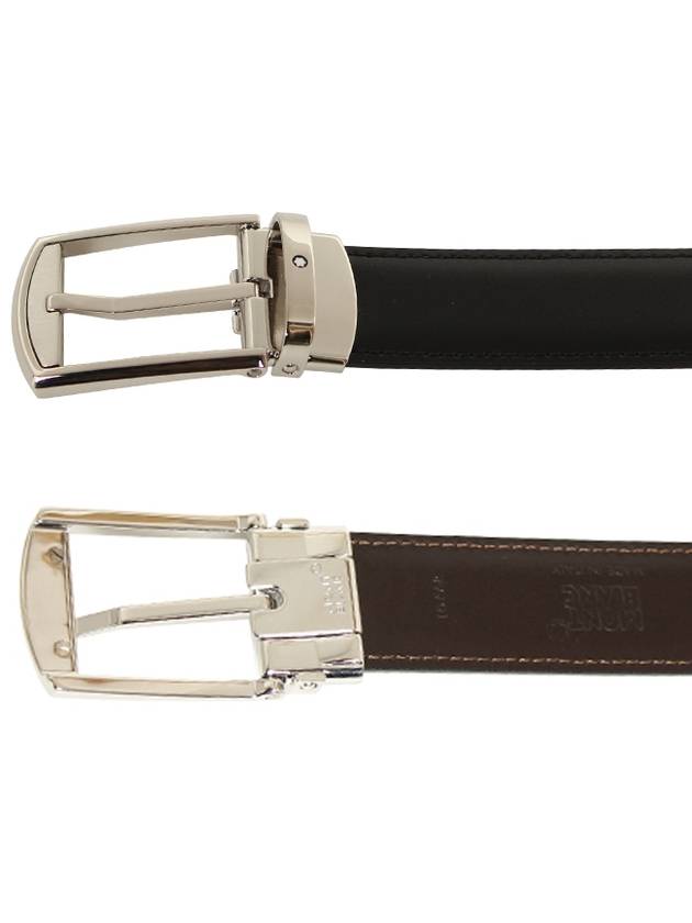 Pin Buckle Reversible Leather Belt Black Brown - MONTBLANC - BALAAN 3